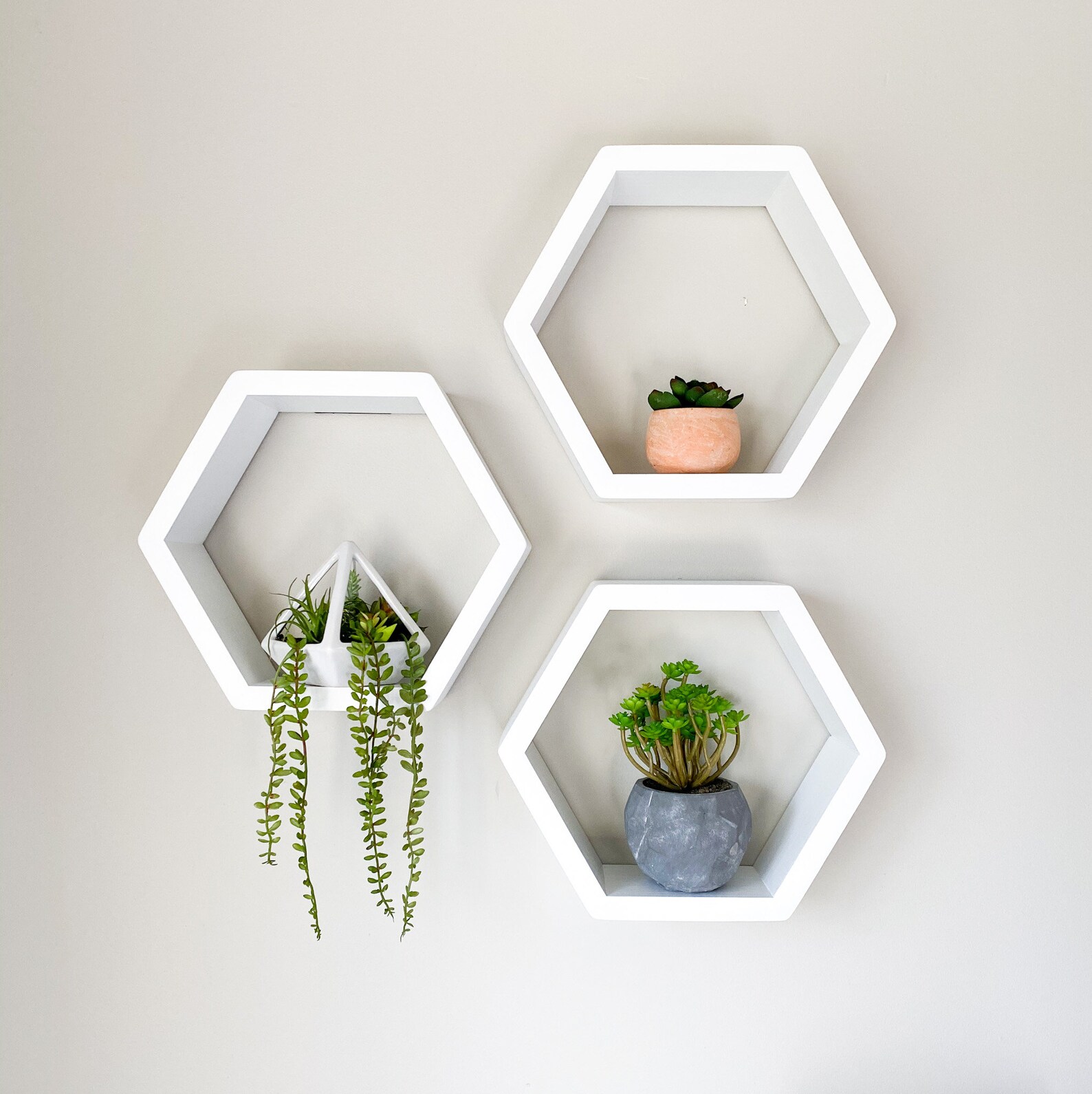Hexagon Shelves White Shelves Geometric Shelves Etsy UK