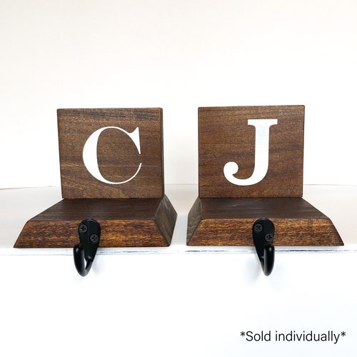 Initial Stocking Holder Stocking Hanger Christmas Decor Etsy