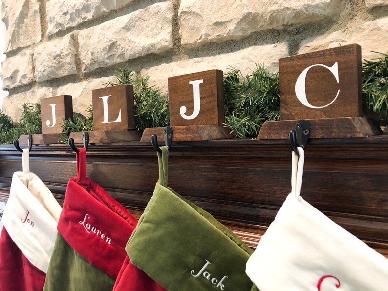 Initial Stocking Holder Stocking Hanger Christmas Decor Etsy