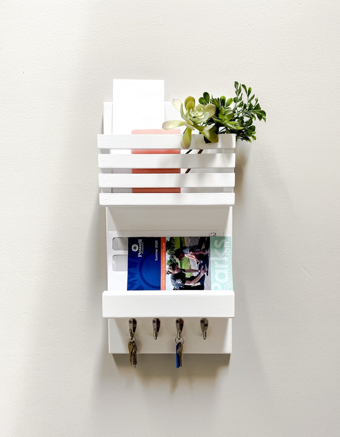 Mail Holder Mail and Key Holder Wall Organizer Entryway Etsy