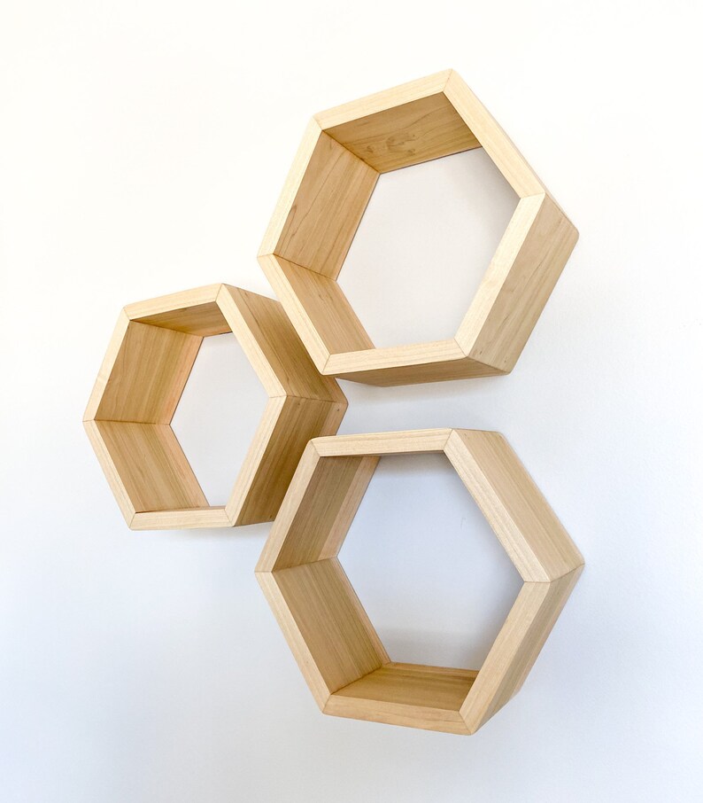 Set of 3 Shelves 5 Deep Hexagon Shelves Etsy