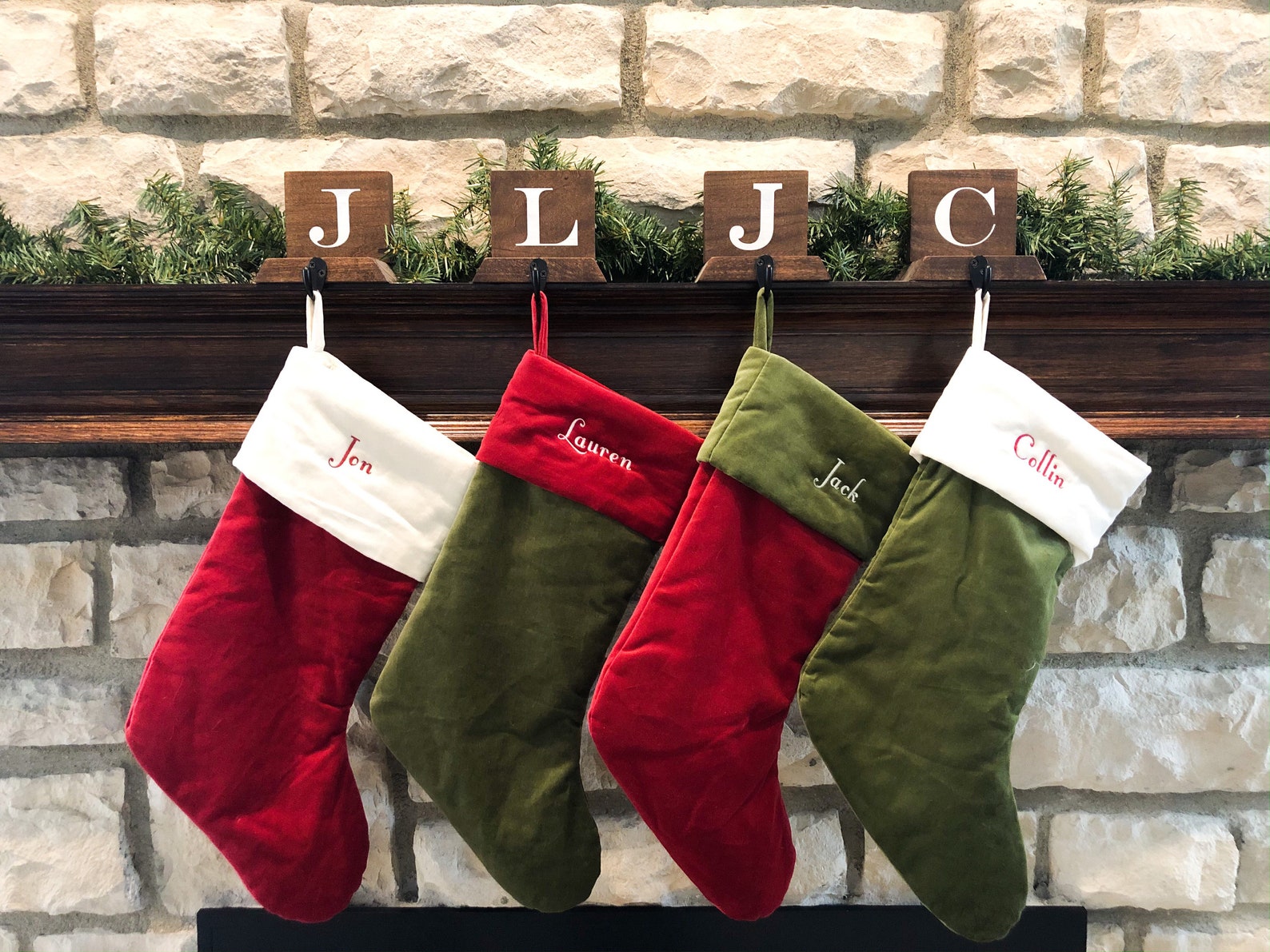 Initial Stocking Holder Stocking Hanger Christmas Decor Etsy