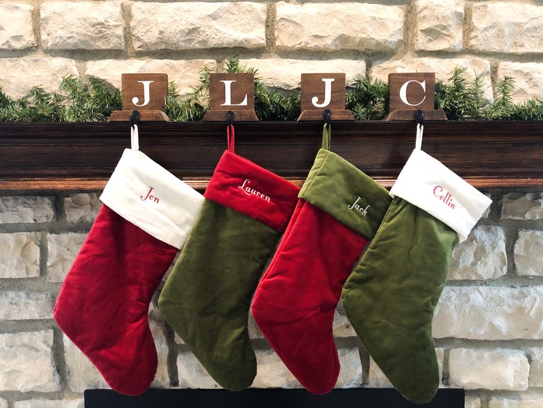 Initial Stocking Holder Stocking Hanger Christmas Decor Etsy