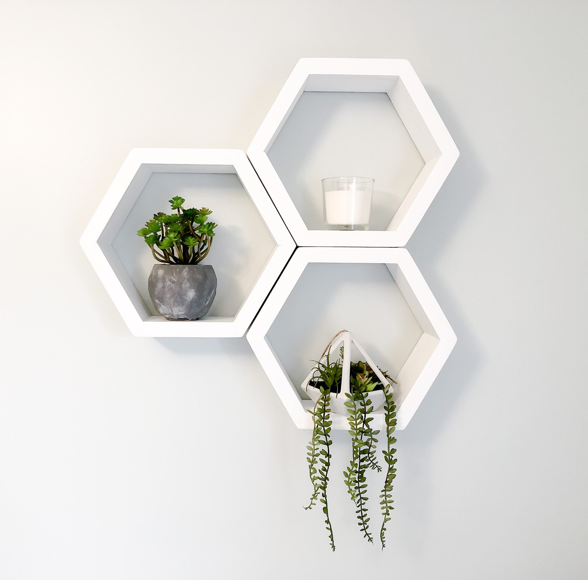 Hexagon Shelves White Shelves Geometric Shelves Etsy Australia