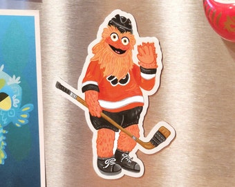 Gritty Mascot Car and Fridge Magnet 4" Tall