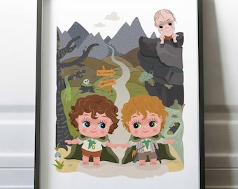 Frodo and Sam Merry Stroll - Print