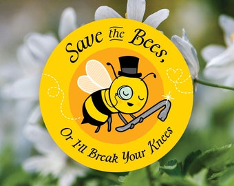 Save the Bees Sticker - 3" Waterproof