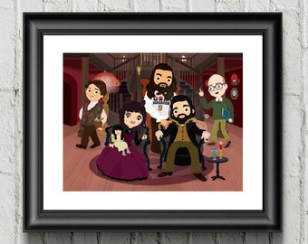 What We Do in the Shadows TV Show Print - Nadja, Lazlo, Nandor, Guillermo and Colin Robinson