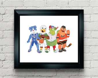 Four Philly Mascots Print