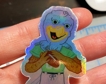 Swoop Mascot Holographic Sticker 3" Tall - Waterproof