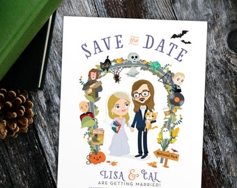 Custom Couple Portrait Save the Dates - Change the Date Wedding