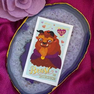 Tarjeta de San Valentín de Gold Foil Beauty and the Beast