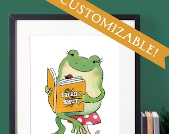 Faerie Frog Romantasy Reader Print - Custom Book Titles Available Too