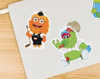 Mascot Babies Stickers - 3&quot; Tall Waterproof - Baby Gritty or Baby Phanatic Philadelphia