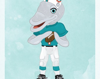 Miami Dolphins Mascot Print