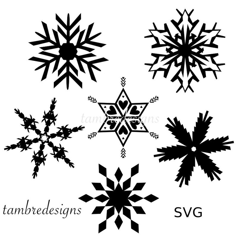 Download Snowflakes Winter SVG Cut file Stencil Snow PNG Cricut Clip | Etsy