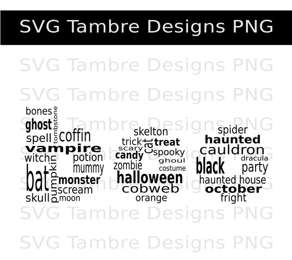 Download Halloween Word Cloud Svg Word Art Halloween Svg Etsy