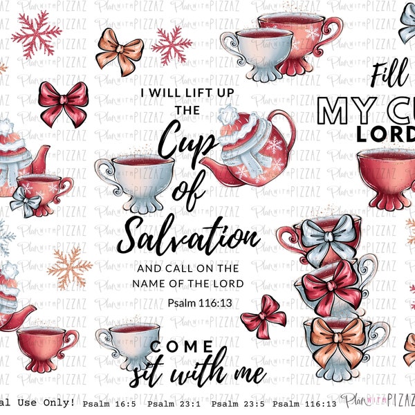 My Cup Overflows//Bible Journal  Printable PDF //Prayer Journaling Stickers//Faith Planner//Bible Theme Stickers//Christian Download