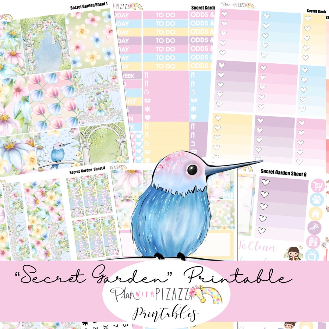 SECRET Garden//printable Weekly Kit // Printable PDF // Cut - Etsy