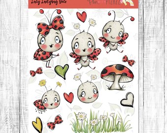 STRAWBERRY GNOMES//Planner Stickers Individual Sheets sized for Standard Vertical Planners