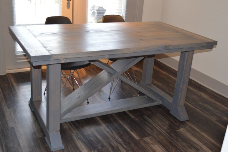 Trestle Farmhouse Table and Matching Bench | Etsy