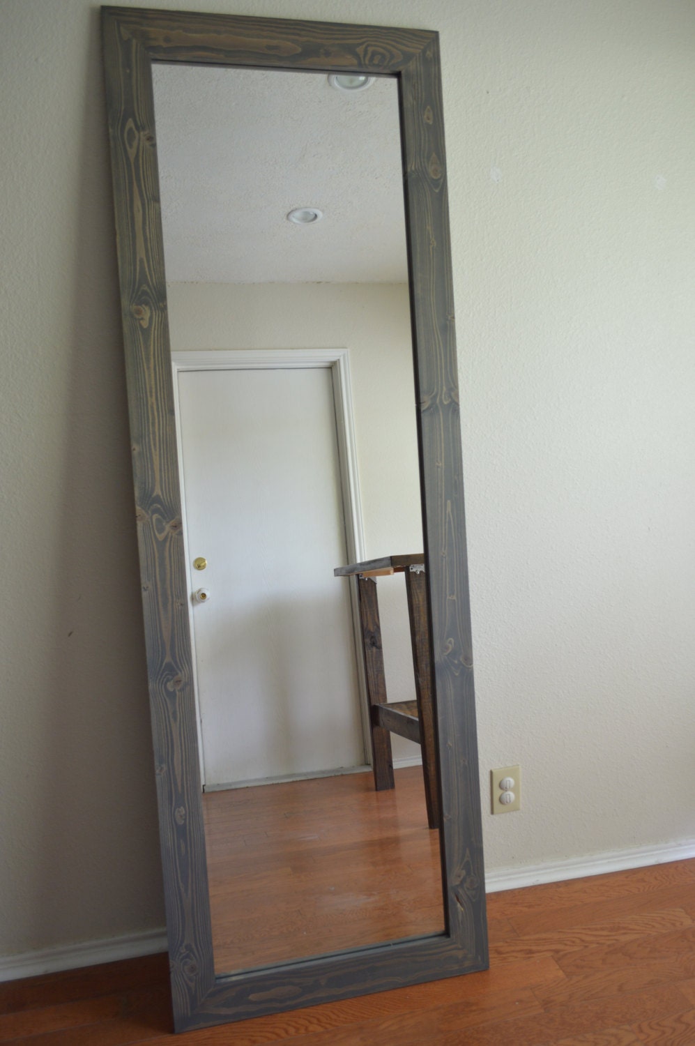Cherry Floor Standing Mirror. Cherry Mirror on Stand. Cherry Full Length  Mirror. Arts and Crafts Mirror. 24 X 72. Clear Coat Finish 