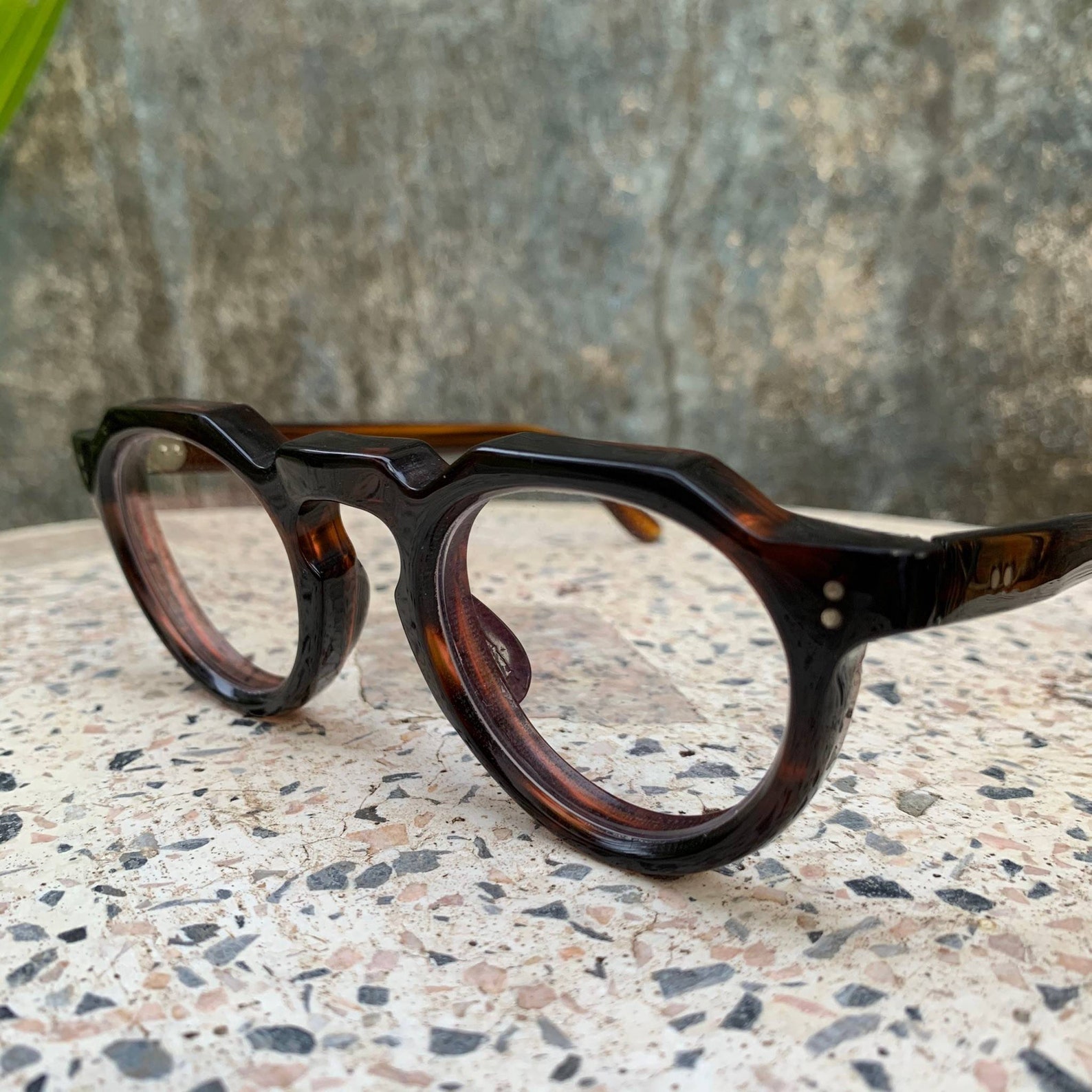 Original 1960s French eyeglasses thick 8 mm crown panto Etsy