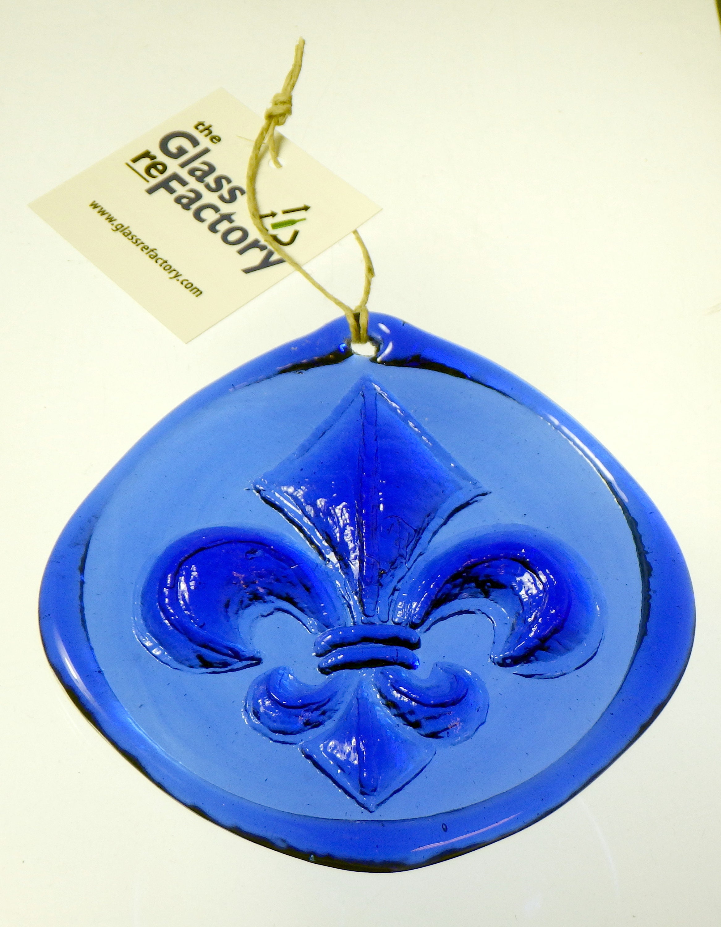 Recycled Glass Fleur De Lis Suncatcher Fleur De Lis Ornament Etsy