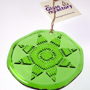 Lone Star recycled glass suncatcher, window ornament