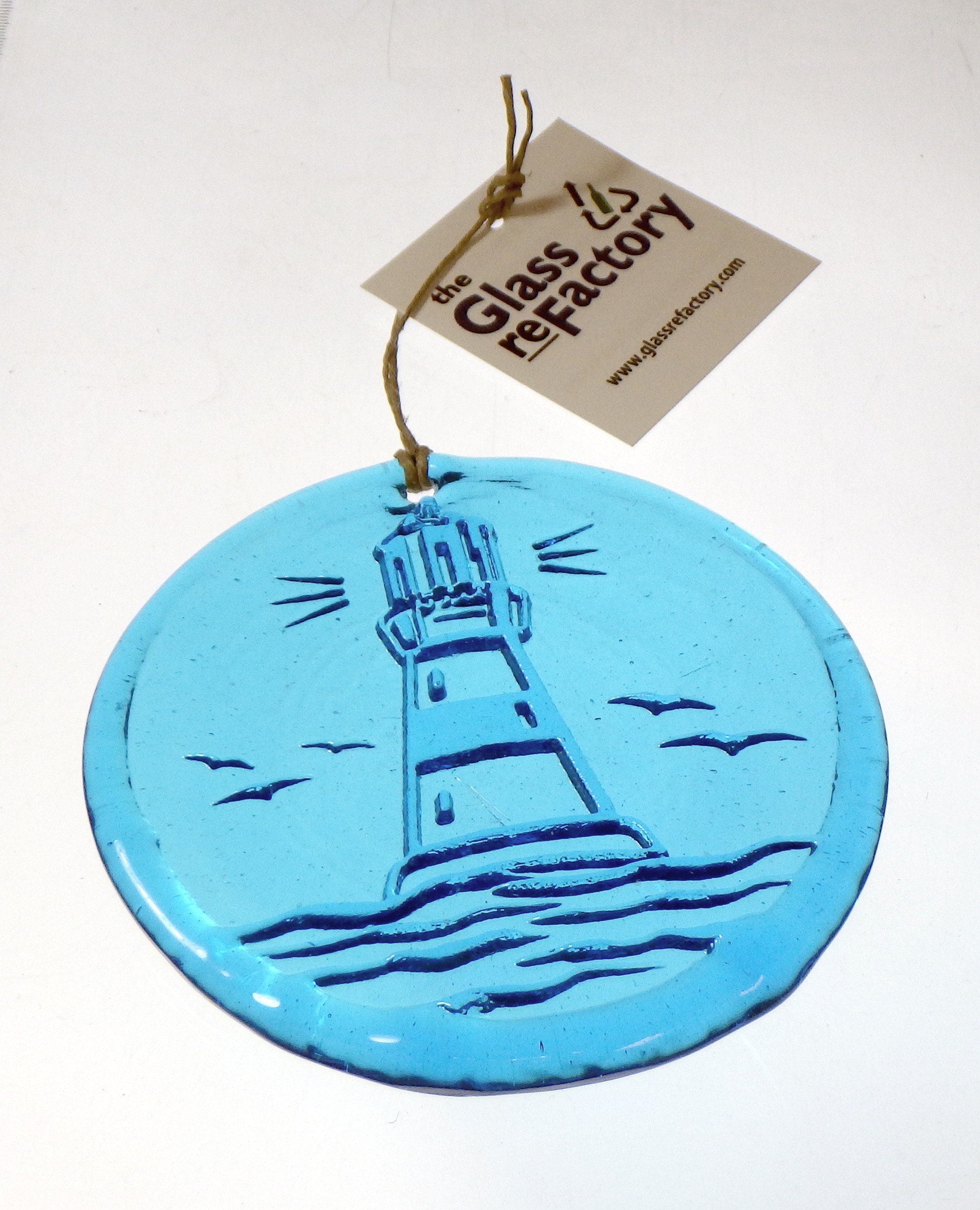Recycled Lighthouse suncatcher, lighthouse ornament, window art