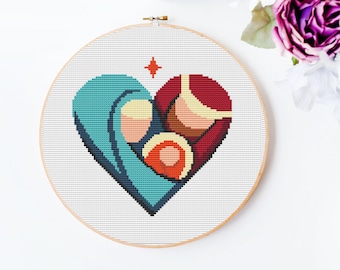 Christmas Nativity Cross Stitch Pattern: Modern Holiday stitch chart (PDF)