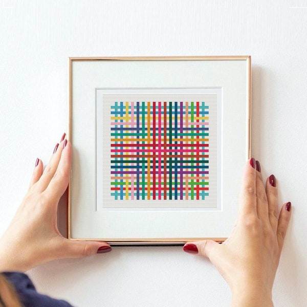 Geometric xstitch pattern - the stitch patterns - Modern Cross Stitch - Digital PDF, Instant Download, colorful cross stitch, sampler pdf