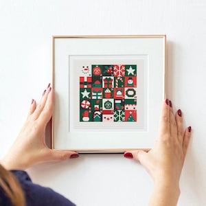 Christmas cross stitch pattern, Christmas ornaments xstitch, Funny christmas cross stitch, Counted cross stitch chart, Modern cross stitch