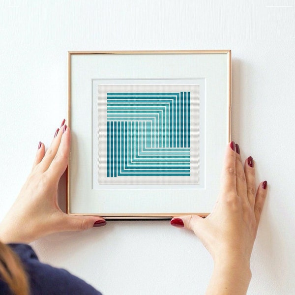 Abstract Geometric Cross Stitch Pattern, Modern x-stitch Pattern, EASY pattern,Cross Stitch Chart, Minimalistic Ornament Pattern, PDF stitch