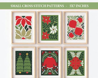 Christmas Ornaments Cross Stitch Pattern: Set of 6 (PDF Pattern) holiday counted chart