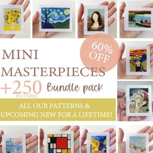 Mega OFFER pack, all access MINI MASTER cross stitch patterns, present and futur, Special Bundle pack,  Access lifetime, pdf files