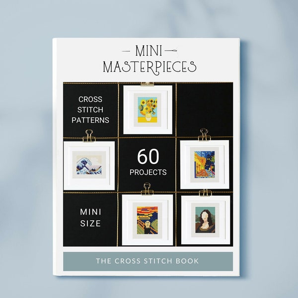 Mini Masterpieces Cross Stitch Patterns: Famous Paintings charts (PDF Book) beginner friendly