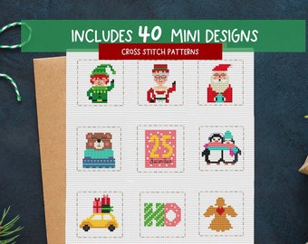 Christmas cross stitch patterns, Sampler Cross stitch, SET 44 stitch pattern, PDF cross stitch, Christmas xstitch, Holiday sampler, Hoop art