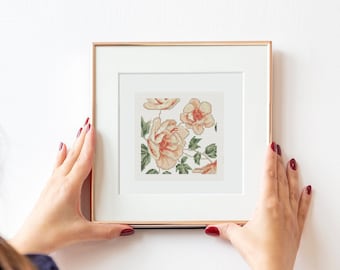 Floral Cross Stitch Pattern: Mini Flower Art (PDF Download)