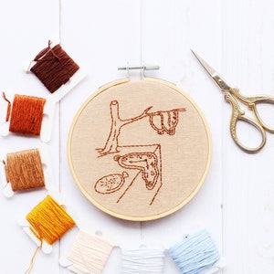 Persistence of Memory Embroidery Pattern, Modern Hand Stitch (PDF Pattern)