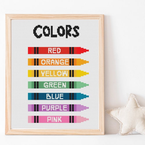 Colors Cross Stitch Pattern PDF Digital Download Embroidery Etsy