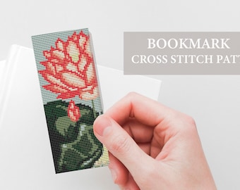 Floral Bookmark Cross Stitch Pattern: Japanese Flower (PDF Pattern)