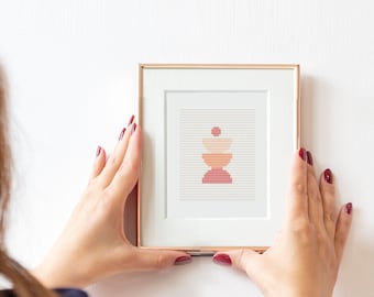 Modern cross stitch pattern "Tiny abstract art", the stitchpatterns, Miniature art cross stitch, gallery wall, small cross stitch, mini boho
