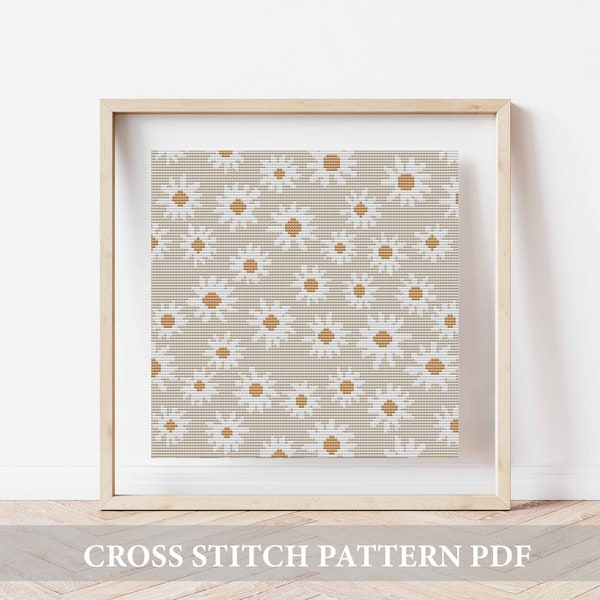 Flowers Cross Stitch, Floral Cross Stitch Pattern, Modern Cross Stitch, spring cross stitch pattern, Needlepoint Chart, Beginner Embroidery