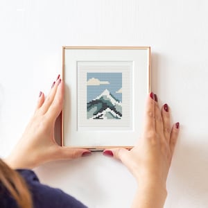 Mini Mountains Cross Stitch Pattern, Modern Cross Stitch Pattern PDF, Landscape Counted Cross Stitch, Nature Xstitch Pattern, gift stitch