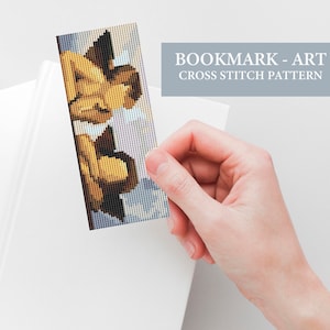 Art Cross Stitch Pattern, Cross stitch BOOKMART pattern, books cross stitch, cross stitch chart, small cross stitch, PAINTING stitch, angels