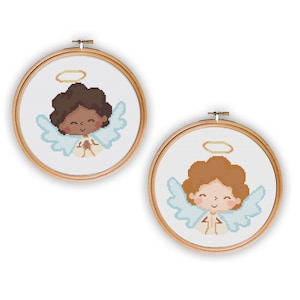 Baptism Christening Cross Stitch Pattern PDF Download, baptism cross stitch, baby gift cross stitch, angels cross stitch, baptism embroidery