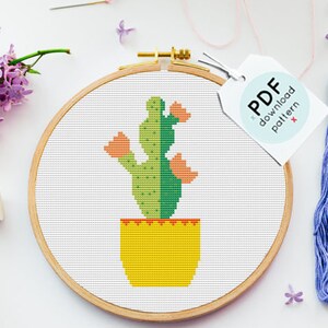 Cactus cross stitch pattern | desert cross stitch | easy cross stitch | modern cross stitch | PDF Pattern | instant download, counted stitch