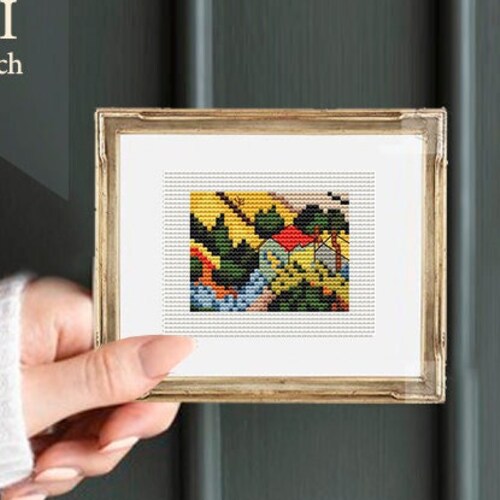 Famous Painting Mini Cross Stitch Pattern Easy Level - Etsy