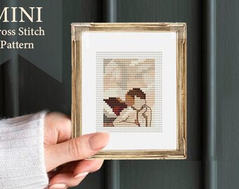 Cross stitch Art pattern, Angels of Madonna Sixtina, Cross-Stitch mini art, Pdf download, embroidery art,small mini tiny,modern cross stitch